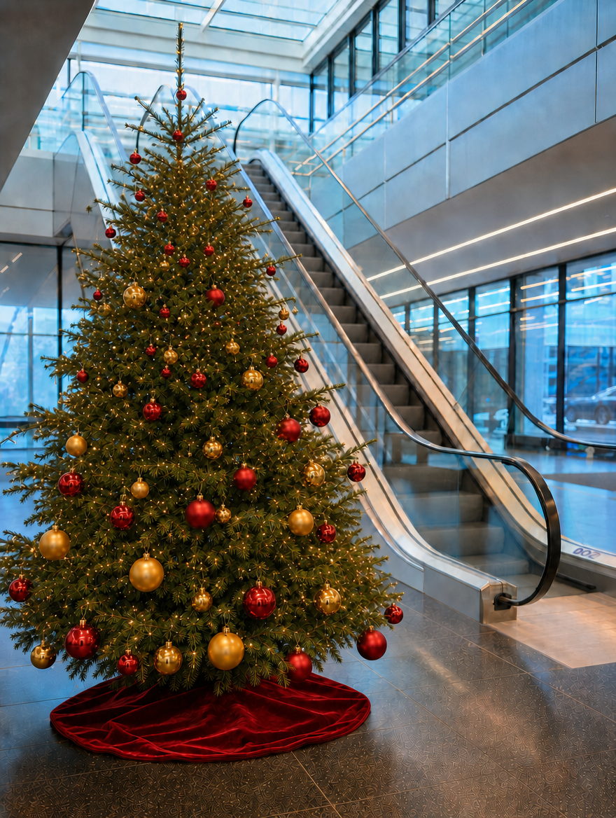Weihnachtsbaum in Gold & Rot