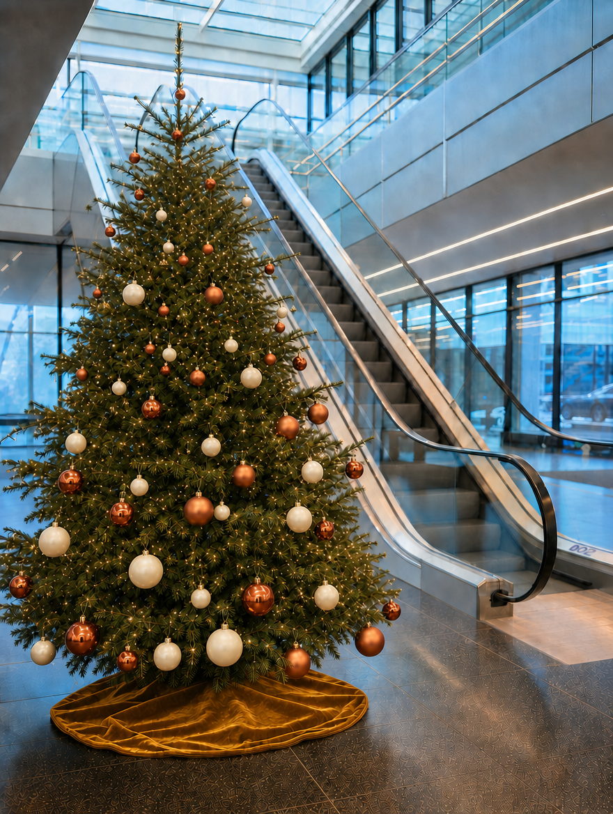 Weihnachtsbaum in Kupfer & Creme