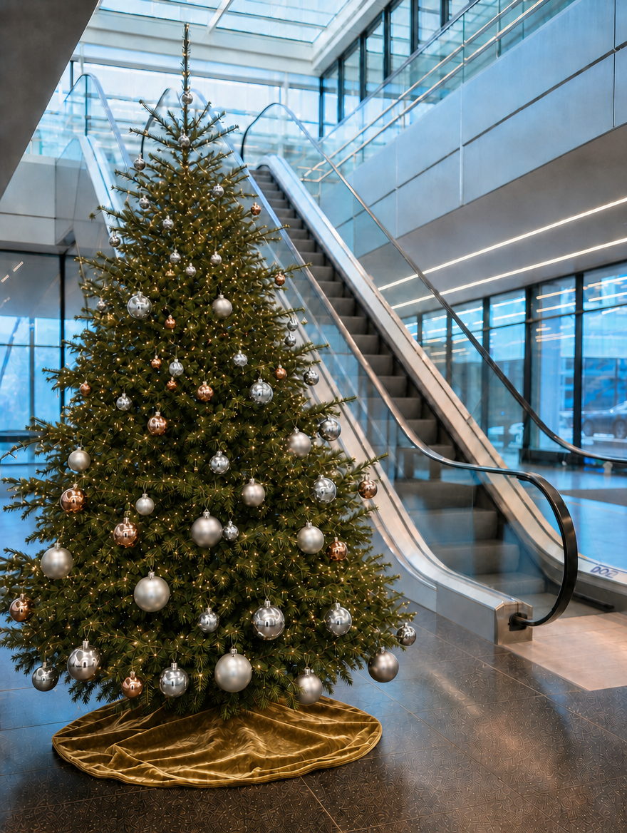 Weihnachtsbaum in Gold, Kupfer & Silber