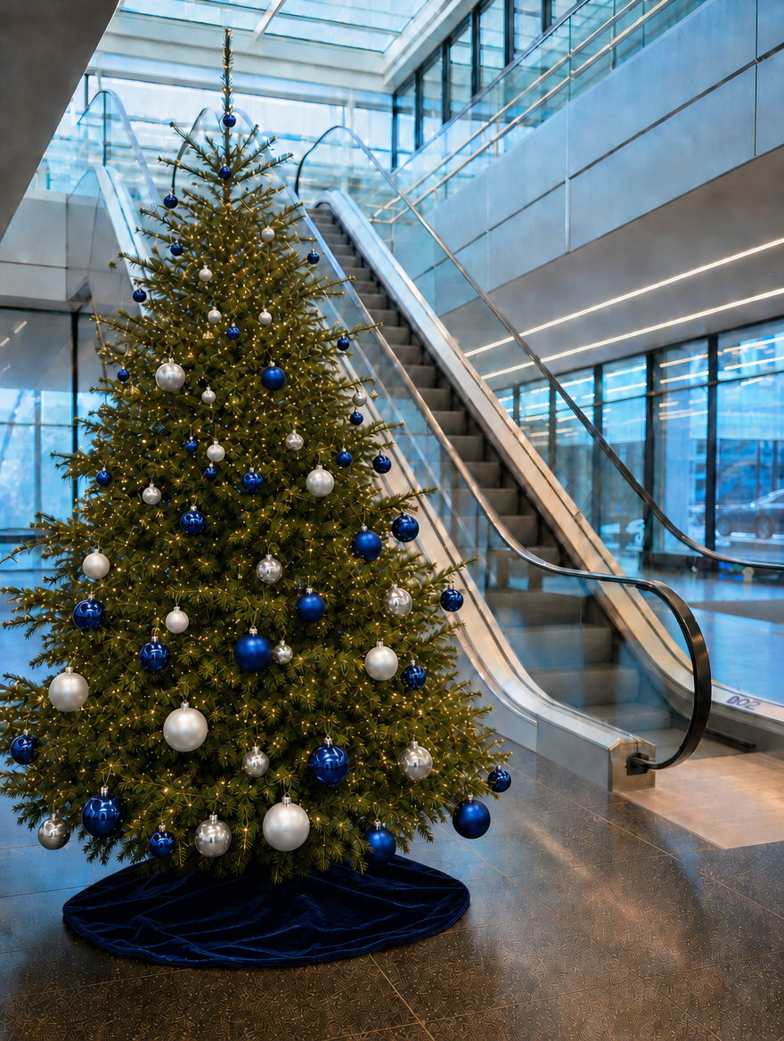 Weihnachtsbaum in Nachtblau & Silber