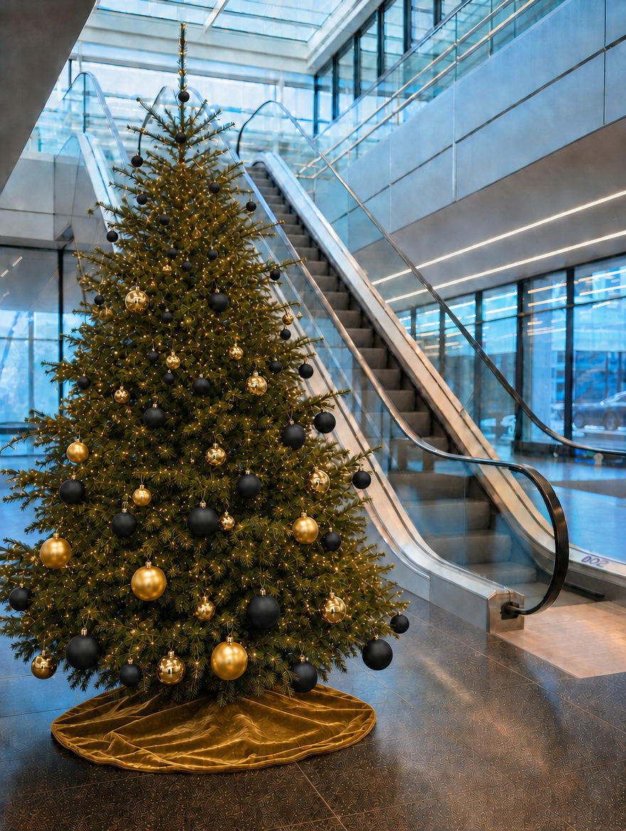 Weihnachtsbaum in Schwarz & Gold