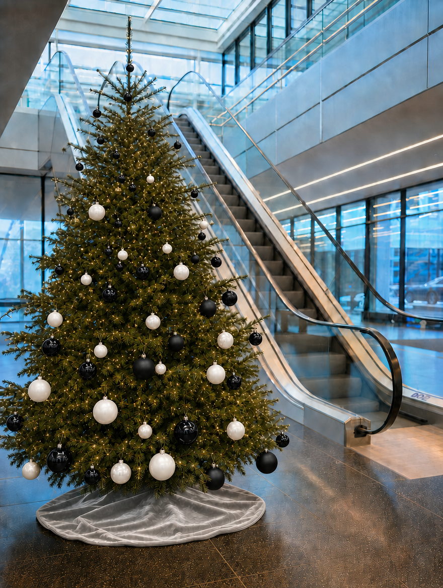 Weihnachtsbaum in Schwarz & Weiß