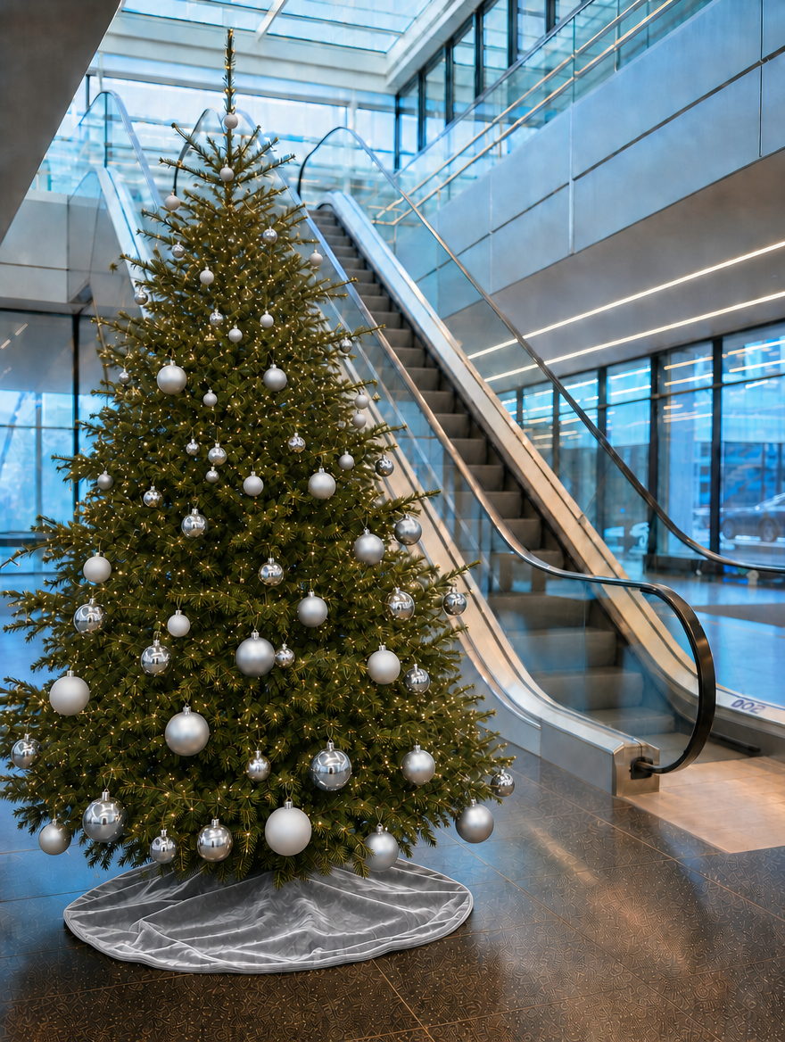 Weihnachtsbaum in Silber & Weiß